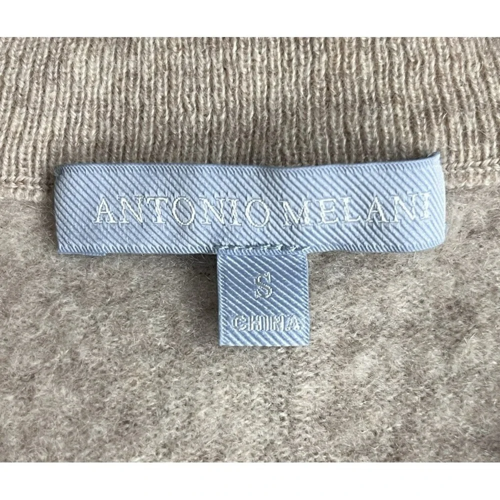 Antonio Melani Maddie 100% Cashmere‎ V-Neck Sweater Long Sleeve Small Oatmeal